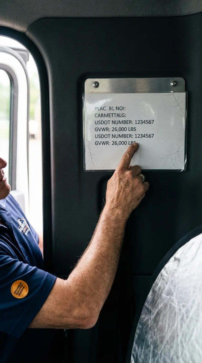 USDOT licensing placard verification in Zanesville